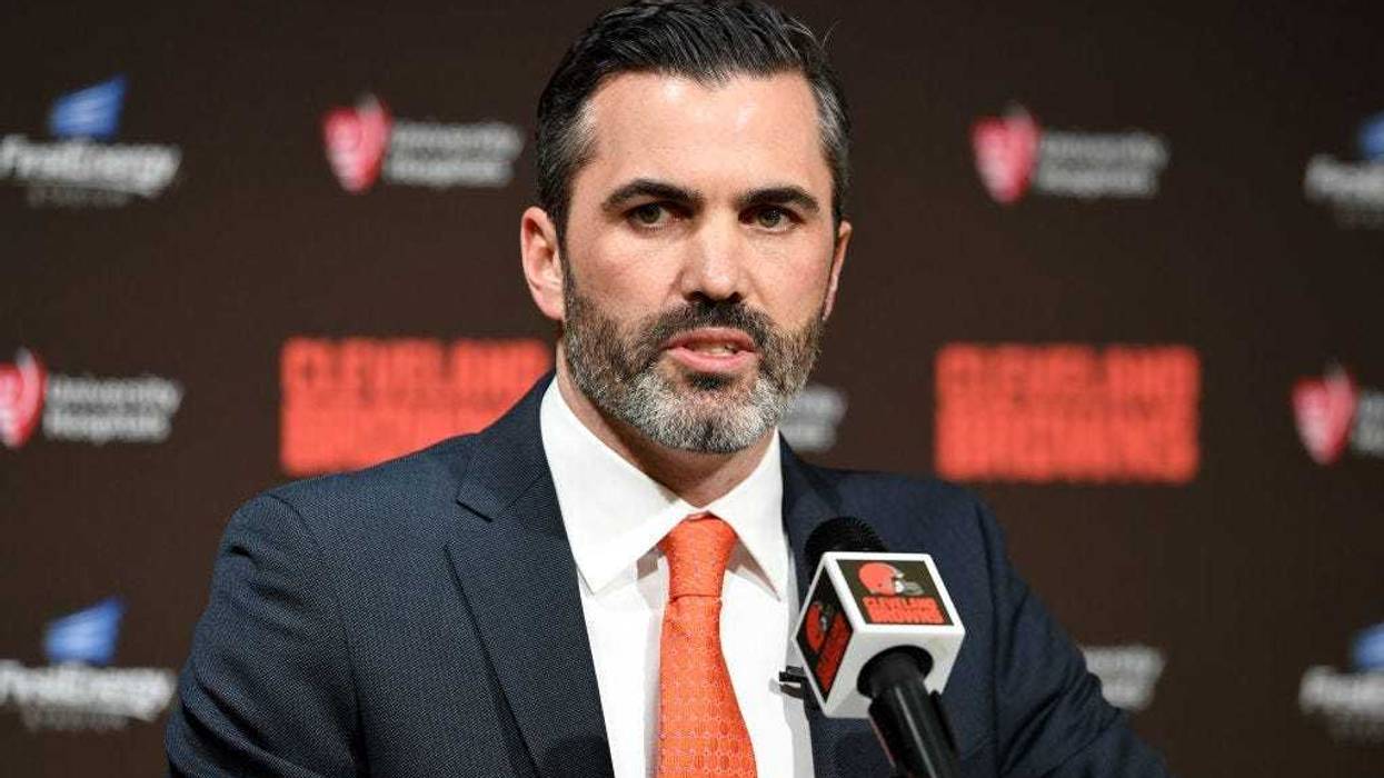 CLEVELAND, OHIO - JANUARY 14: Kevin Stefanski talks to the media after being introduced as the Cleveland Browns new head coach on January 14, 2020 in Cleveland, Ohio. (Photo by Jason Miller/Getty Images)