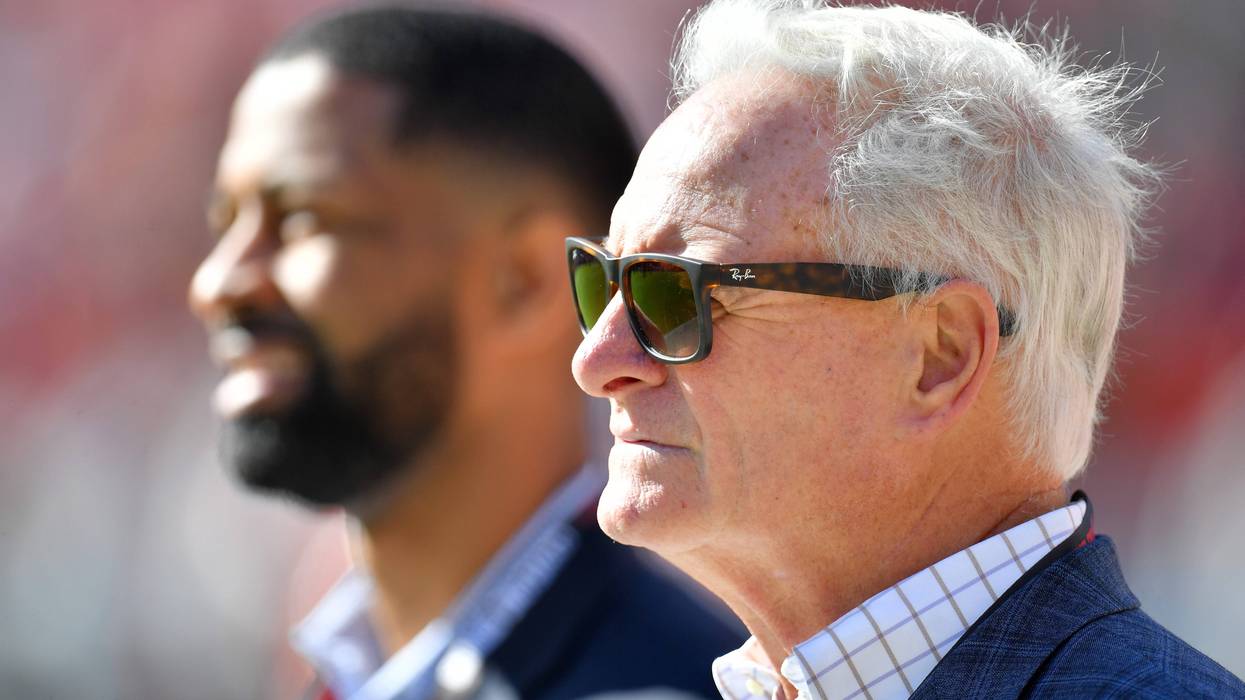 CLEVELAND, OHIO - OCTOBER 31: Cleveland Browns owner Jimmy Haslam looks on before a game against the Pittsburgh Steelers at FirstEnergy Stadium on October 31, 2021 in Cleveland, Ohio.