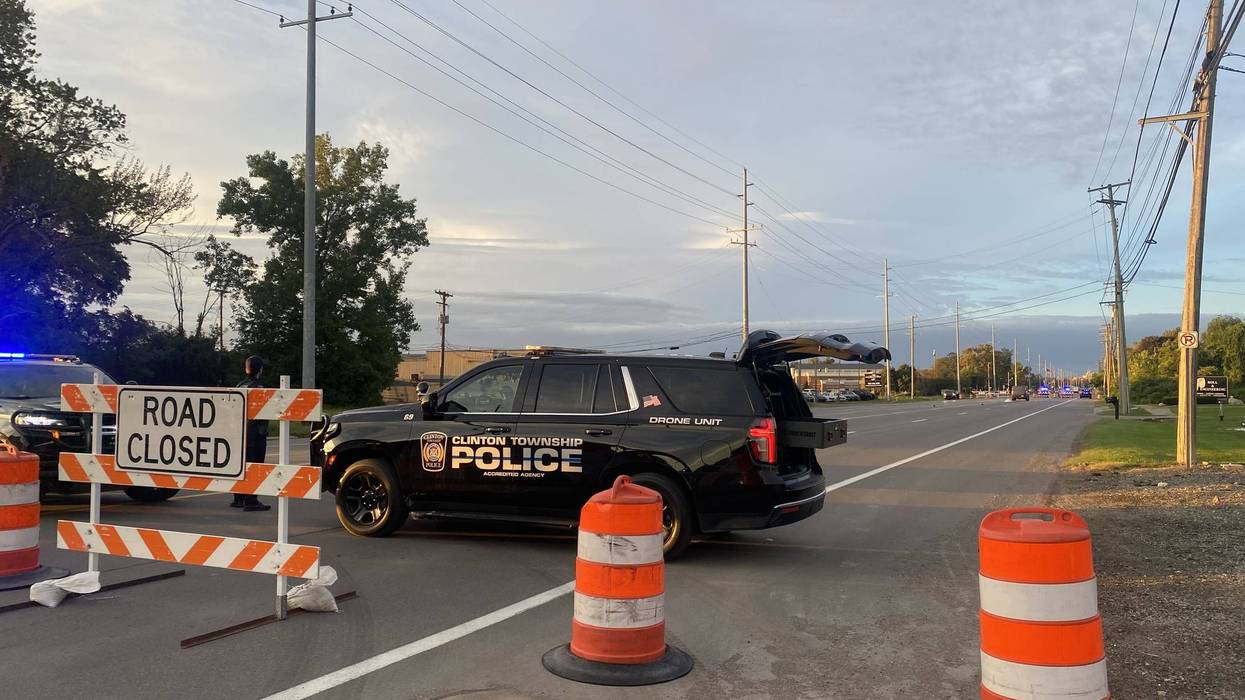 Clinton Twp police block Gratiot Avenue