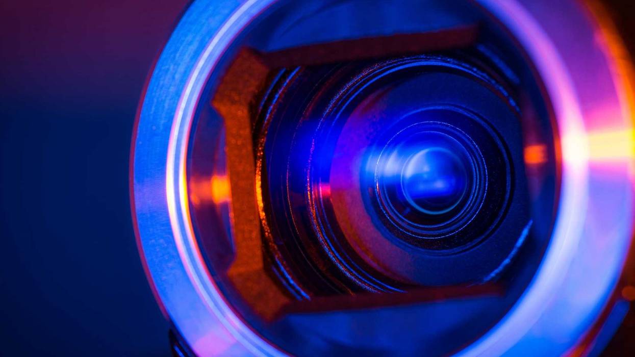 Close up of a camera's lens.