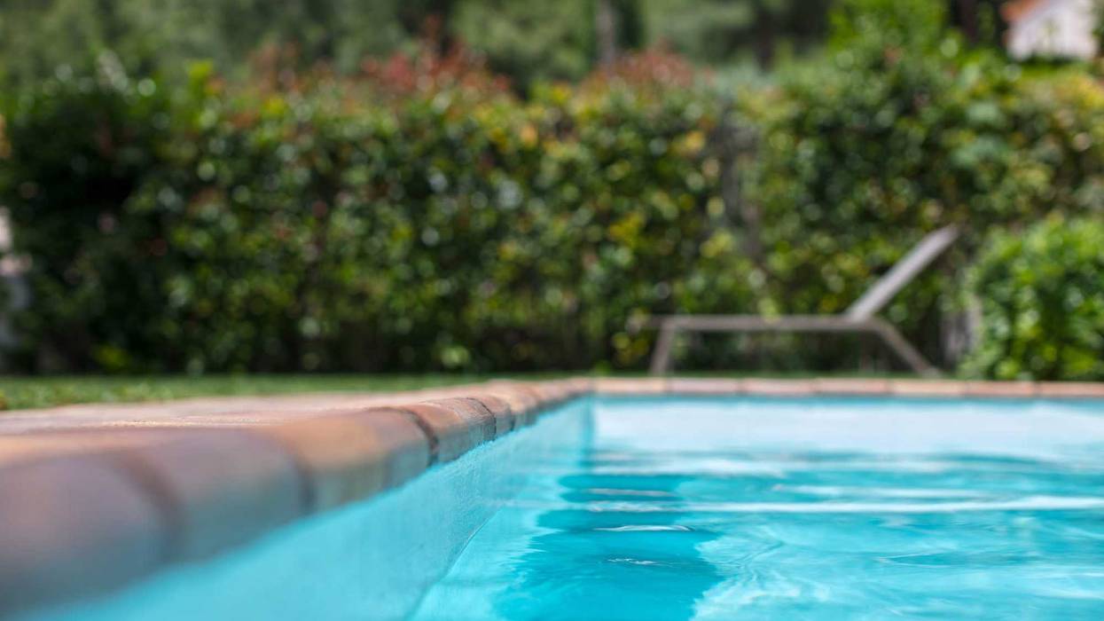 Close-up of a pool's blue water.