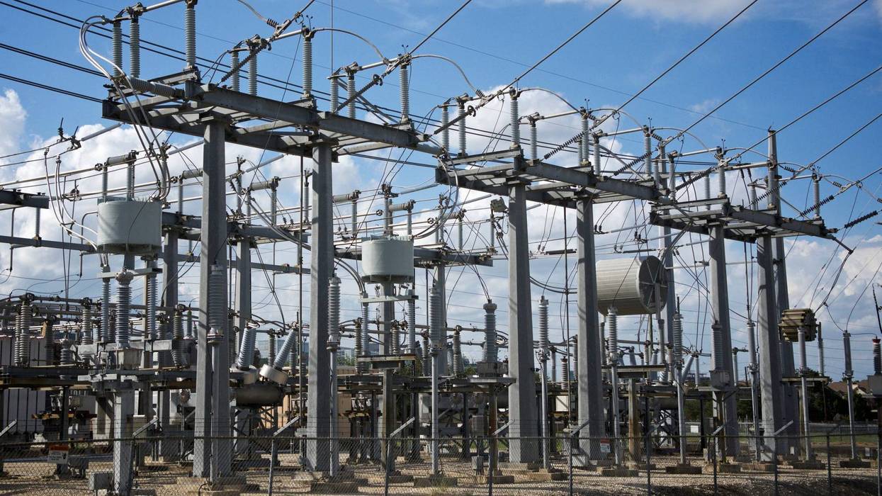 Close up of a power distribution station in Houston, Texas.