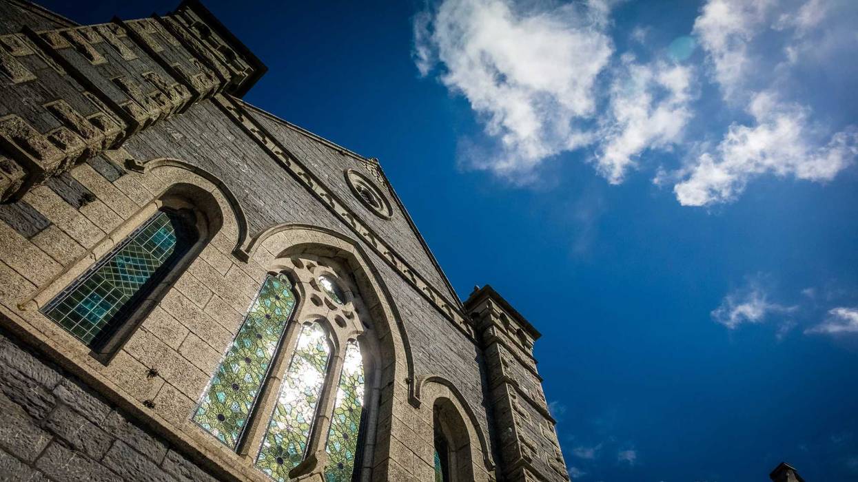Close up of a United Methodist Church.