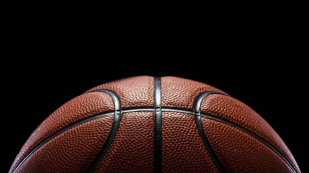 Close-Up Of Basketball Against Black Background