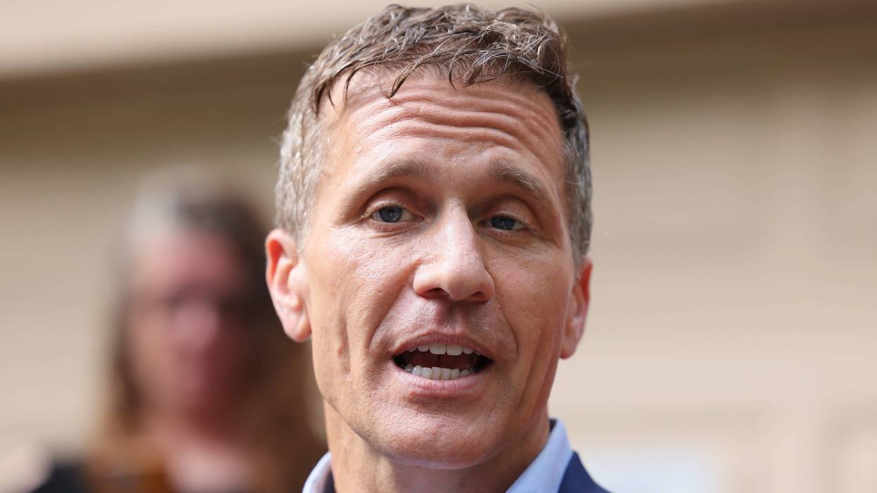 close up of greitens speaking