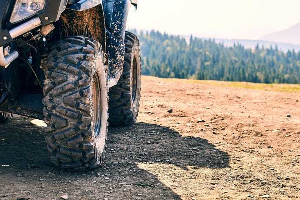 Close up on an ATV.