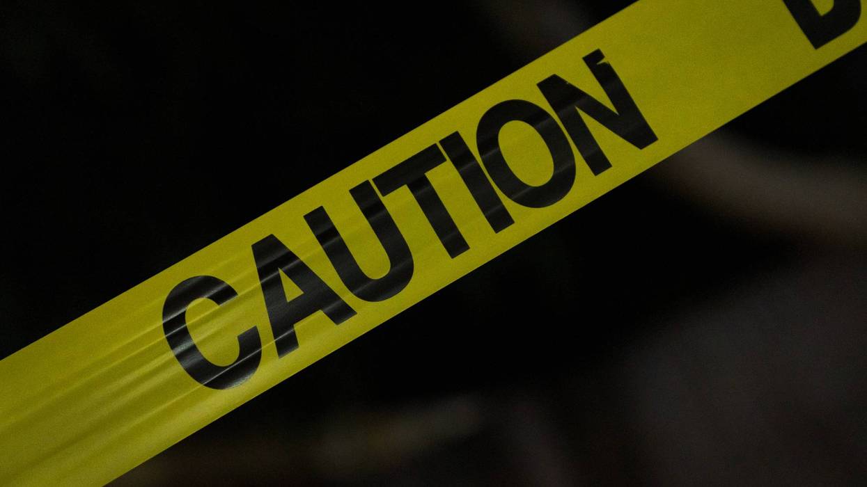 Close Up Yellow Warning Tape During Nighttime Scene