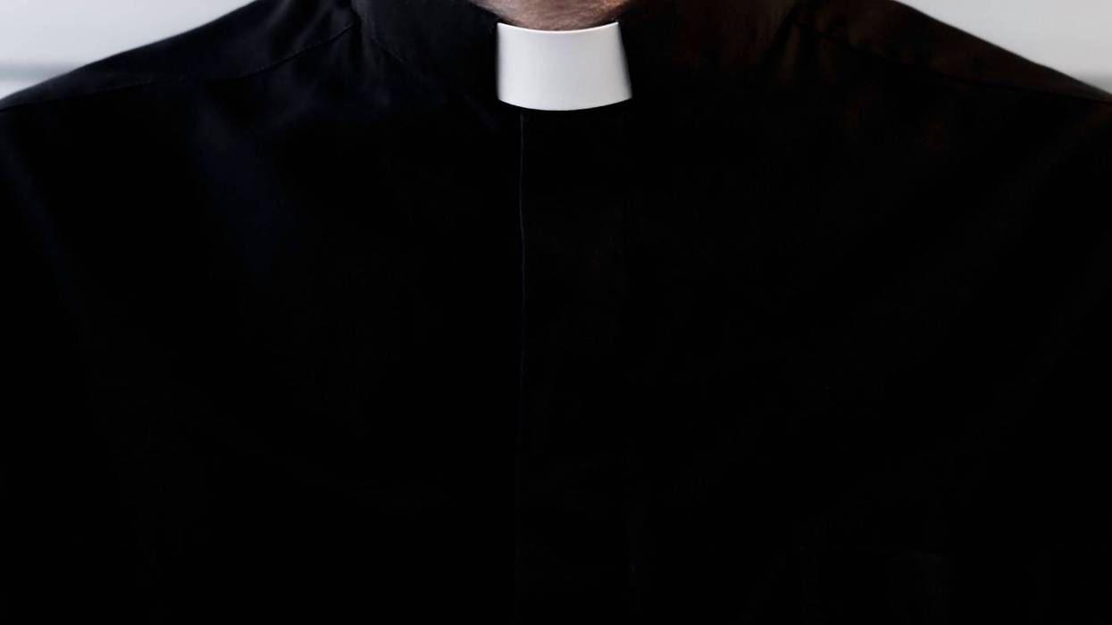 closeup of priest's collar