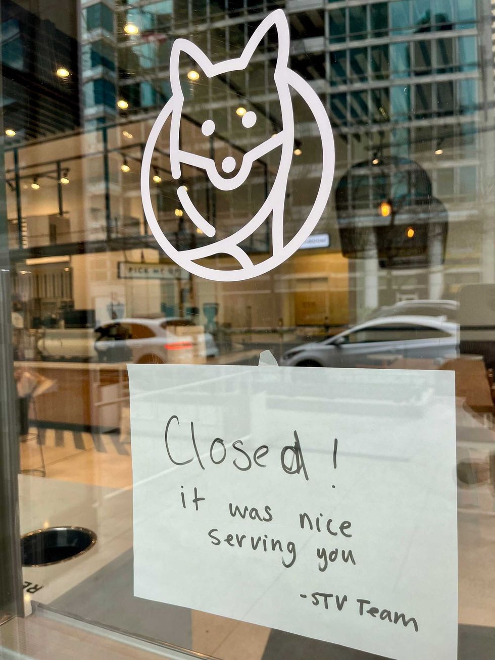 closure sign at Foxtrot store