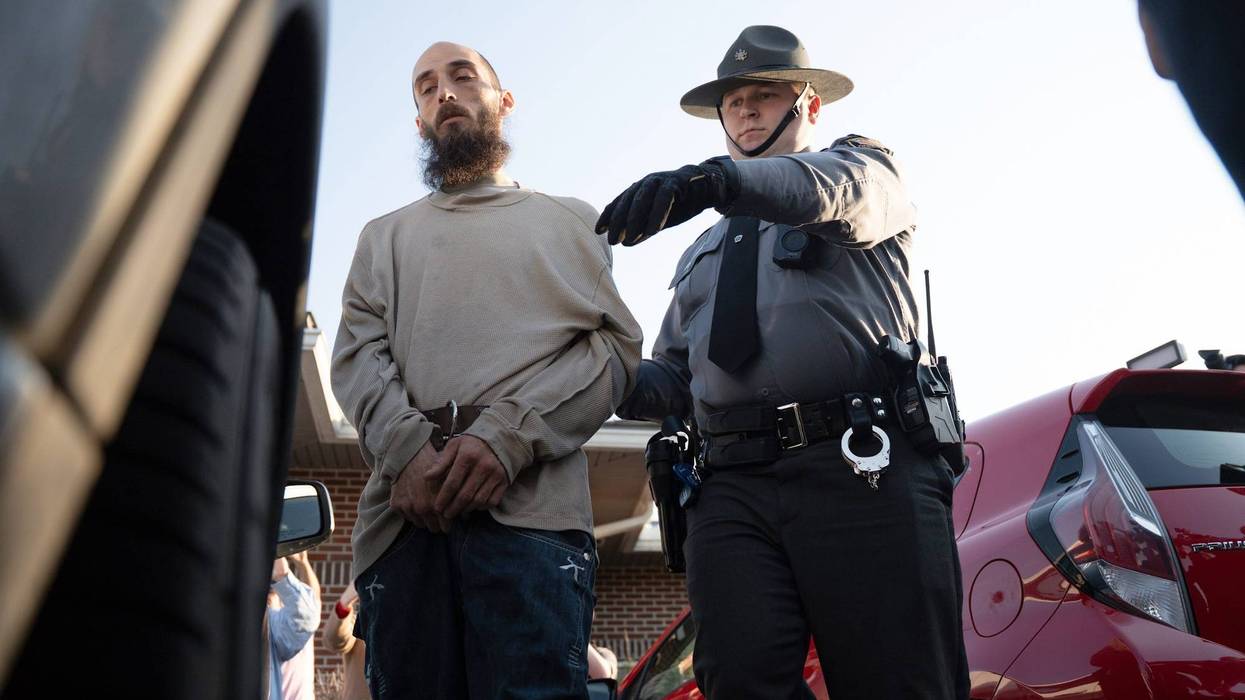 Cody Balmer is escorted from court after his preliminary arraignment on Monday, April 14, 2025, in Harrisburg, Pa.