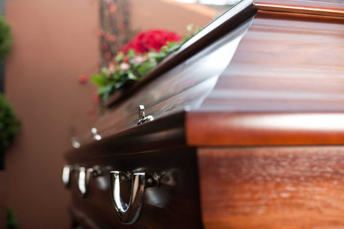 Coffin stock photo
