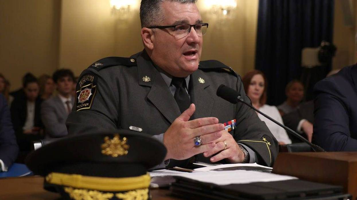 Col. Christopher L. Paris, Commissioner of the Pennsylvania State Police, is shown testifying at a U.S. House Committee on Homeland Security hearing last July, regarding the attempted assassination of Donald Trump.