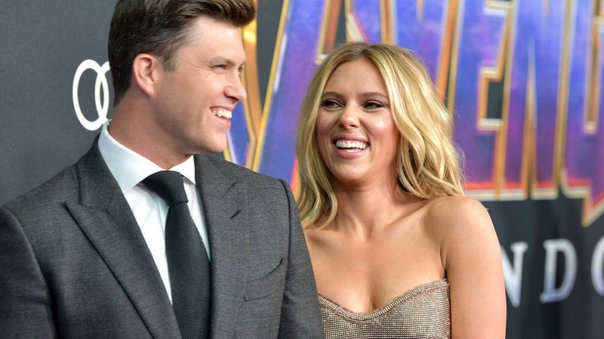 Colin Jost and Scarlett Johansson attend the world premiere of Walt Disney Studios Motion Pictures "Avengers: Endgame"