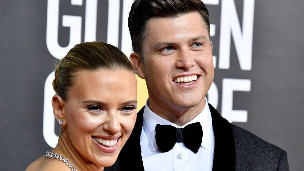 Colin Jost and Scarlett Johansson