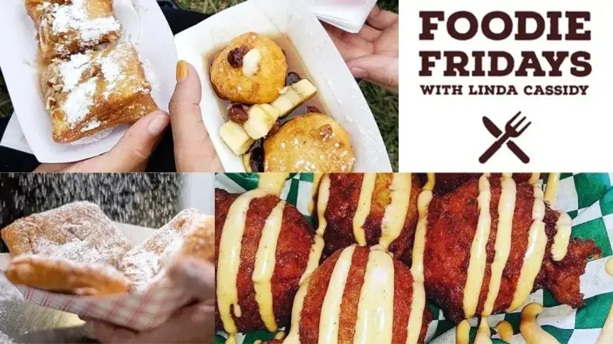 collage of various beignets