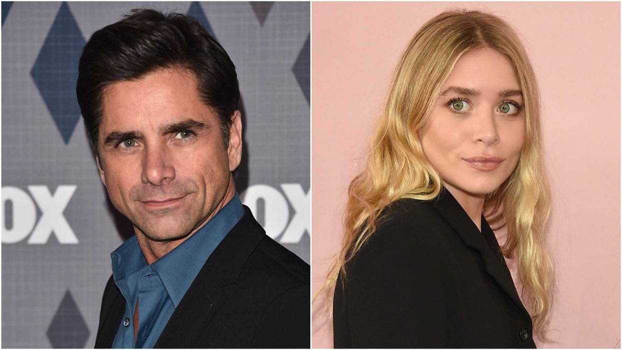 Collage photo of John Stamos and Ashley Olsen
