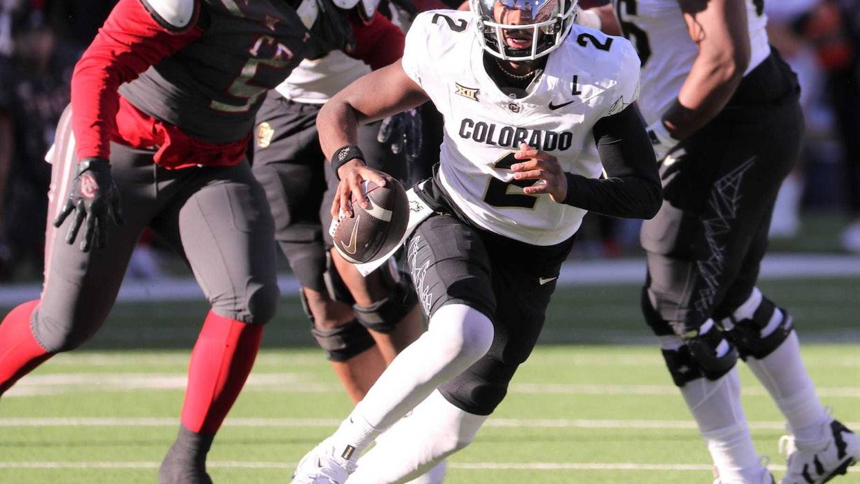 Colorado's Shedeur Sanders scrambles against Texas Tech in a Big 12 football game Saturday, Nov. 9, 2024, at Jones AT&T Stadium.