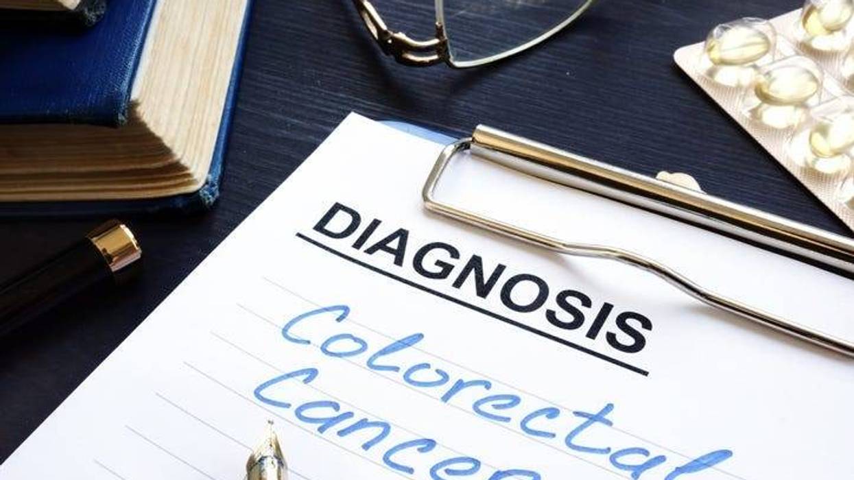 Colorectal cancer written on paper.