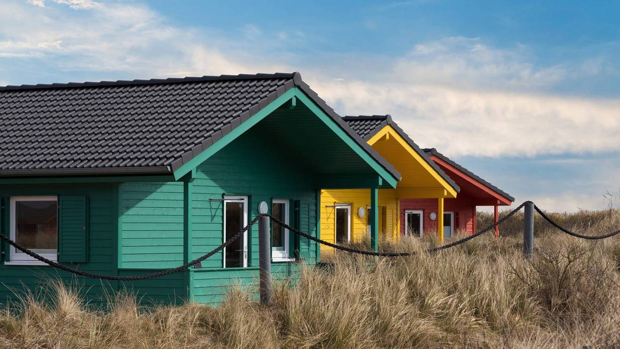 Colorful wooden tiny houses on the island Dune near island Helgoland. Los Angeles' newest "tiny home village" opened Friday in Tarzana to provide transitional housing to 150 people experiencing homelessness. (Photo by Getty Images)