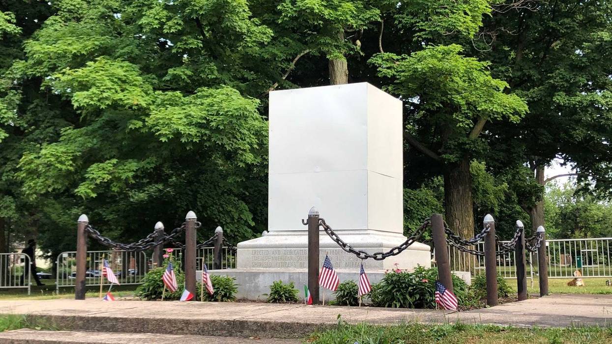 Columbus Park Removed Statue