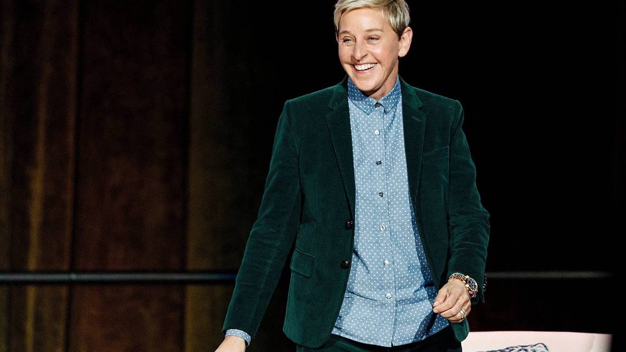 Comedian Ellen DeGeneres seen onstage during "A Conversation With Ellen DeGeneres" at Rogers Arena on October 19, 2018 in Vancouver, Canada.