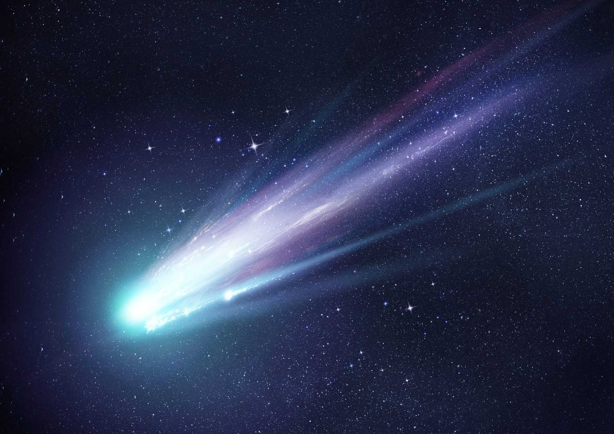 Comet racing through space.