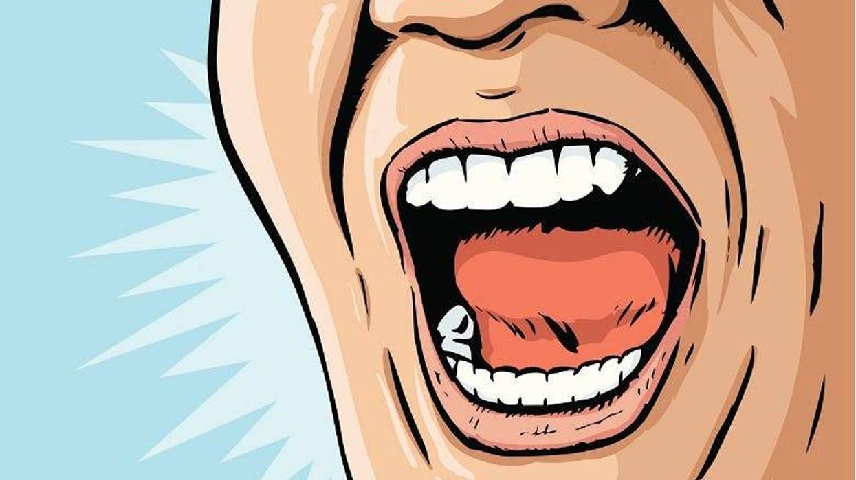 Comic man yelling