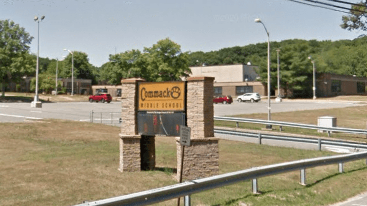 Commack Middle School, where a teenager from a nearby town threatened to carry out a mass shooting.