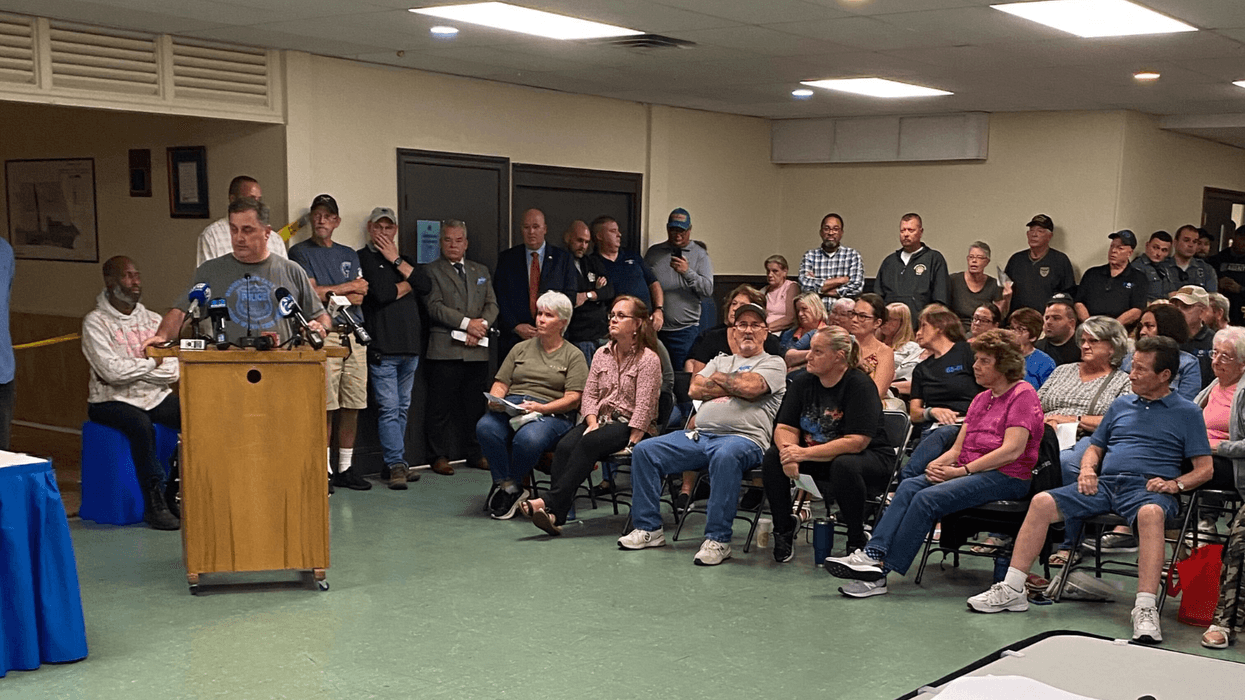 Community members voice outrage over the Collingdale Borough Council's sudden appointment of Shanee Mitchell as police chief, Oct. 1, 2024.