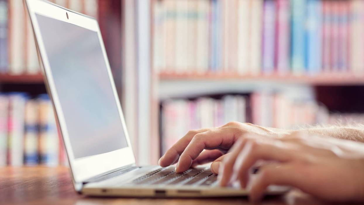 Computer in a library
