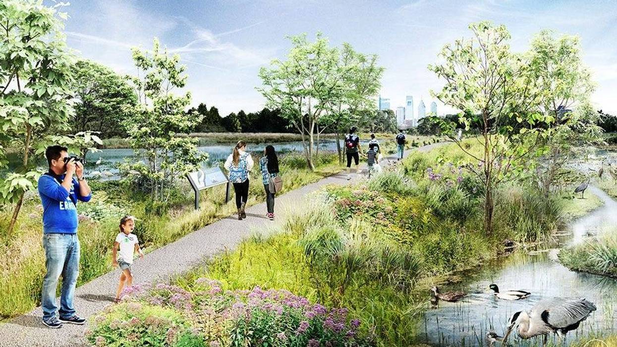 Concept art of the new wetlands to be created during the renovation of FDR Park.