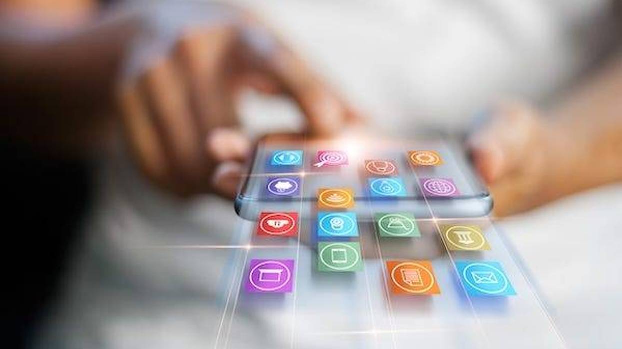 Concept of woman using apps on smartphone