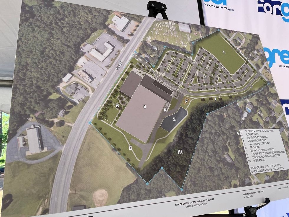 Concept Photo of the map and parking for the planned Sports & Entertainment Center
