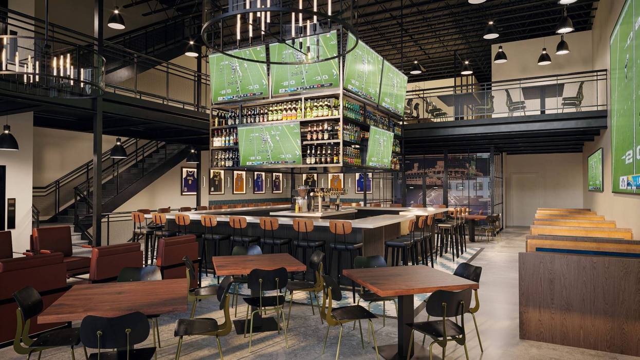 Concept rendering for Gilly’s, a New Downtown Detroit Dining and Entertainment Concept
