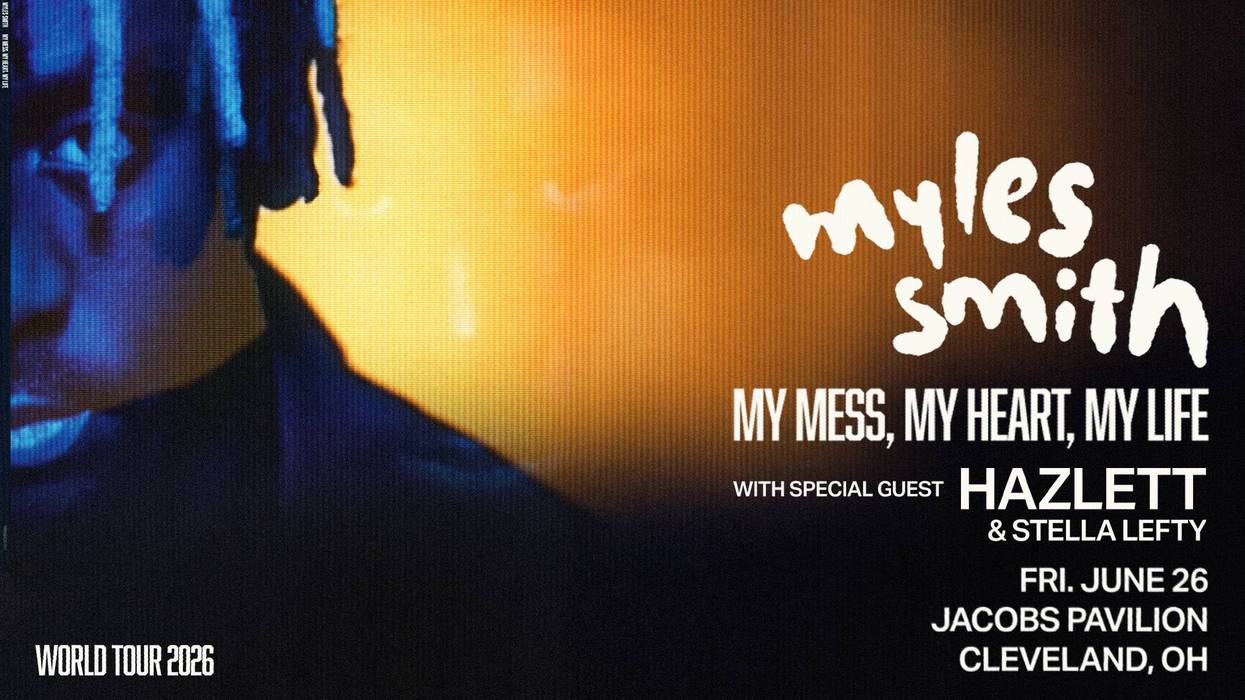 Concert poster for Myles Smith's 2026 'My Mess, My Heart, My Life' tour in Cleveland, OH, June 26.