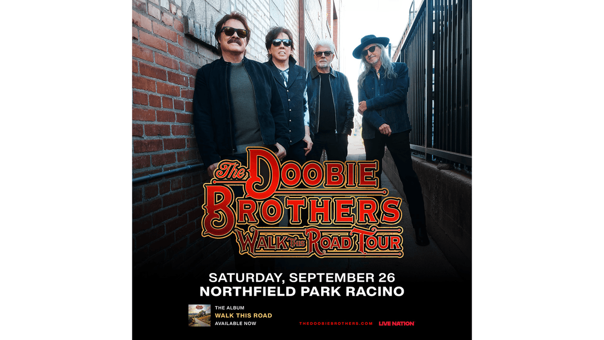 Concert poster for The Doobie Brothers' Walk This Road Tour on Sep 26 at MGM Northfield Racino!