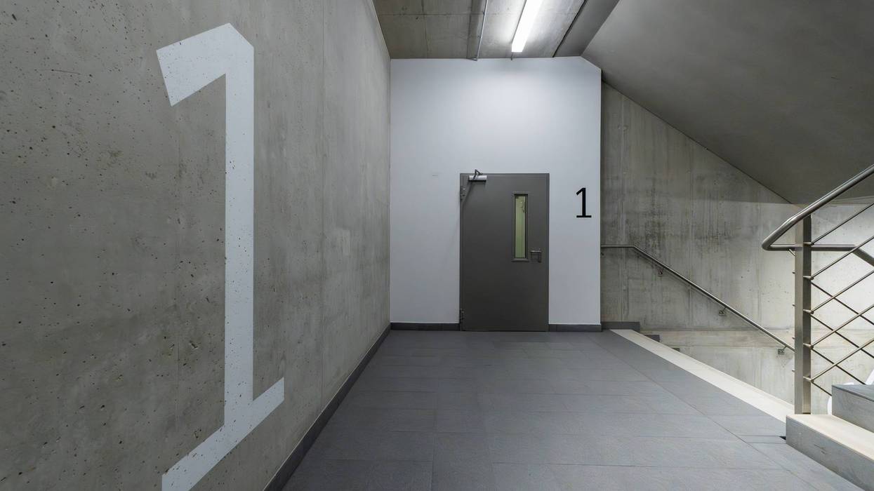 Concrete Stairwell Floor Number One Underground Garage