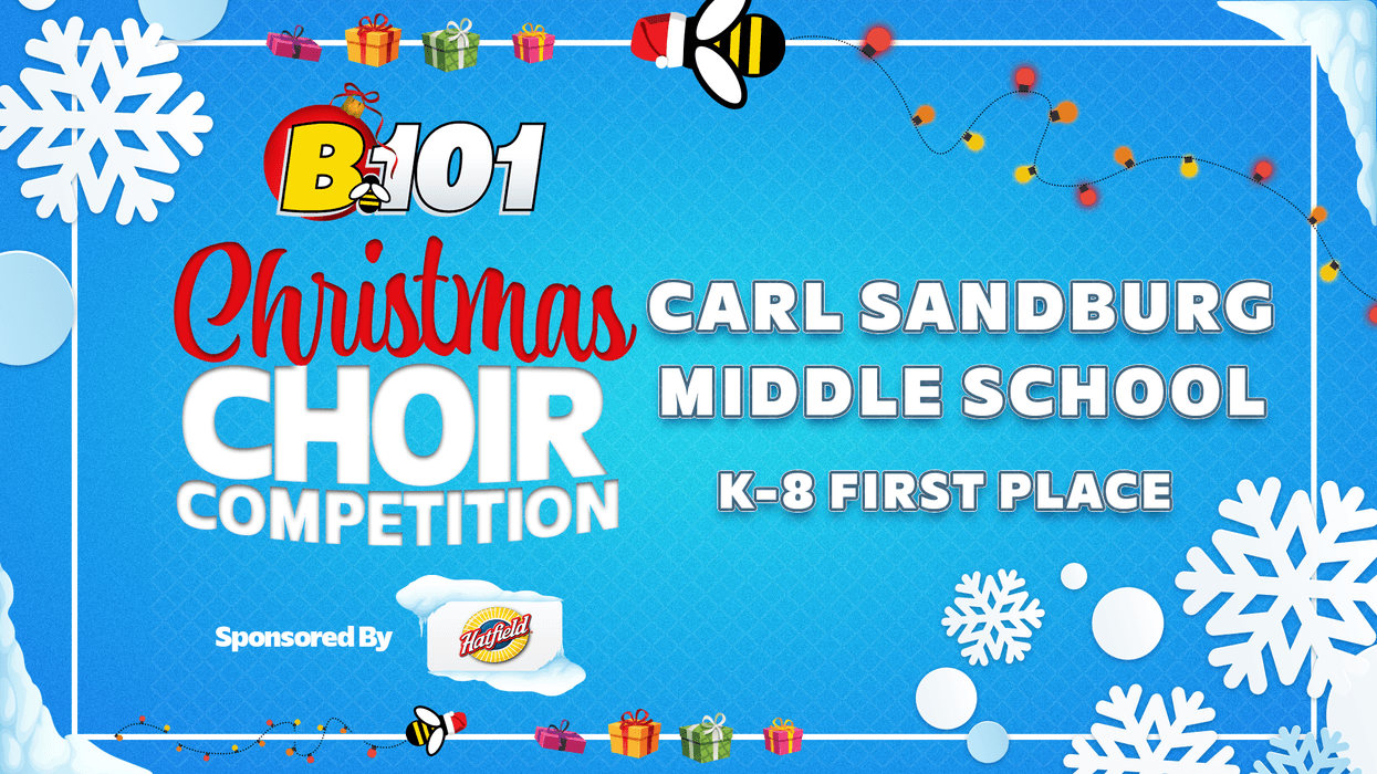 Congratulations, Carl Sandburg Middle School! | B101's 2024 Christmas Choir Competition K-8 Division First Place Champions