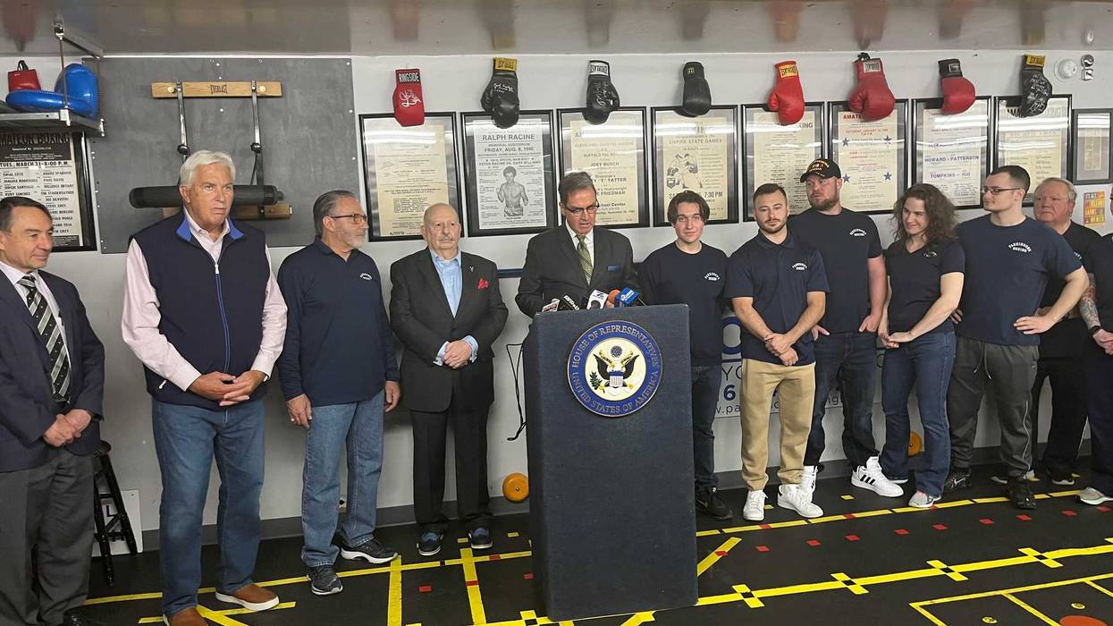Congressman Brian Higgins at Parkinson's Boxing in Kenmore, N.Y.