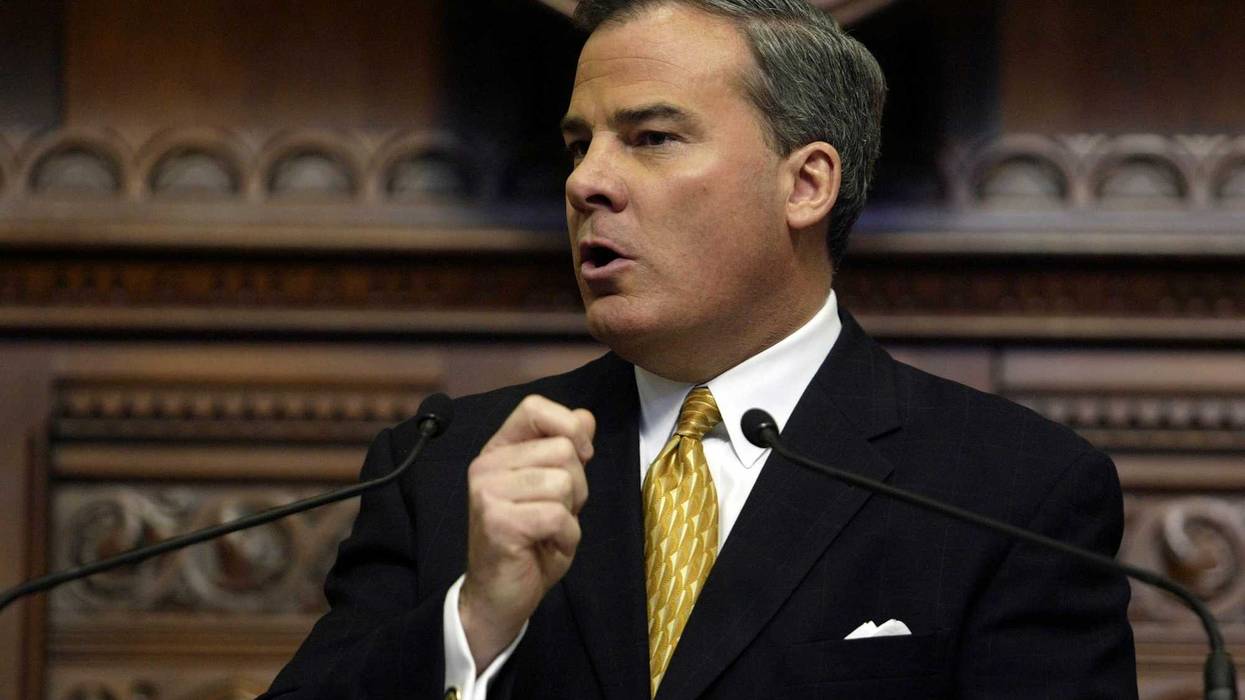 Connecticut Gov. John Rowland delivers his State of the State address to the Connecticut House of Representatives, February 4, 2004.