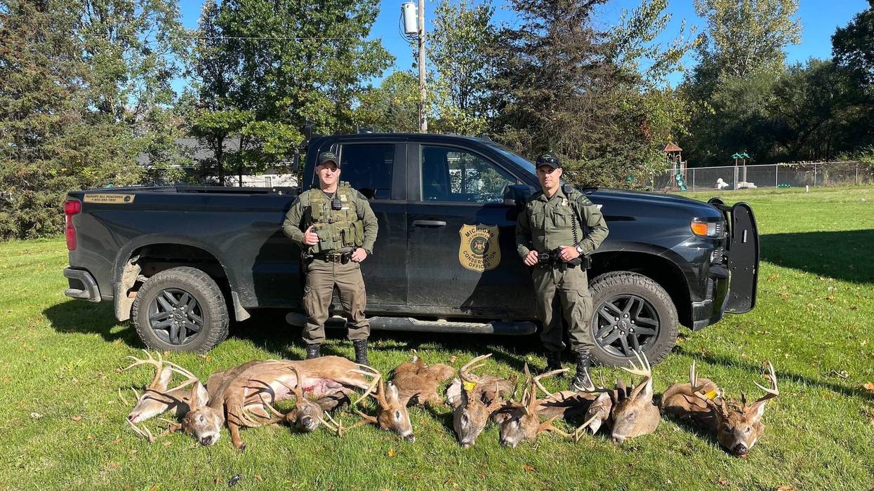 Conservation Officers with poached trophy bucks