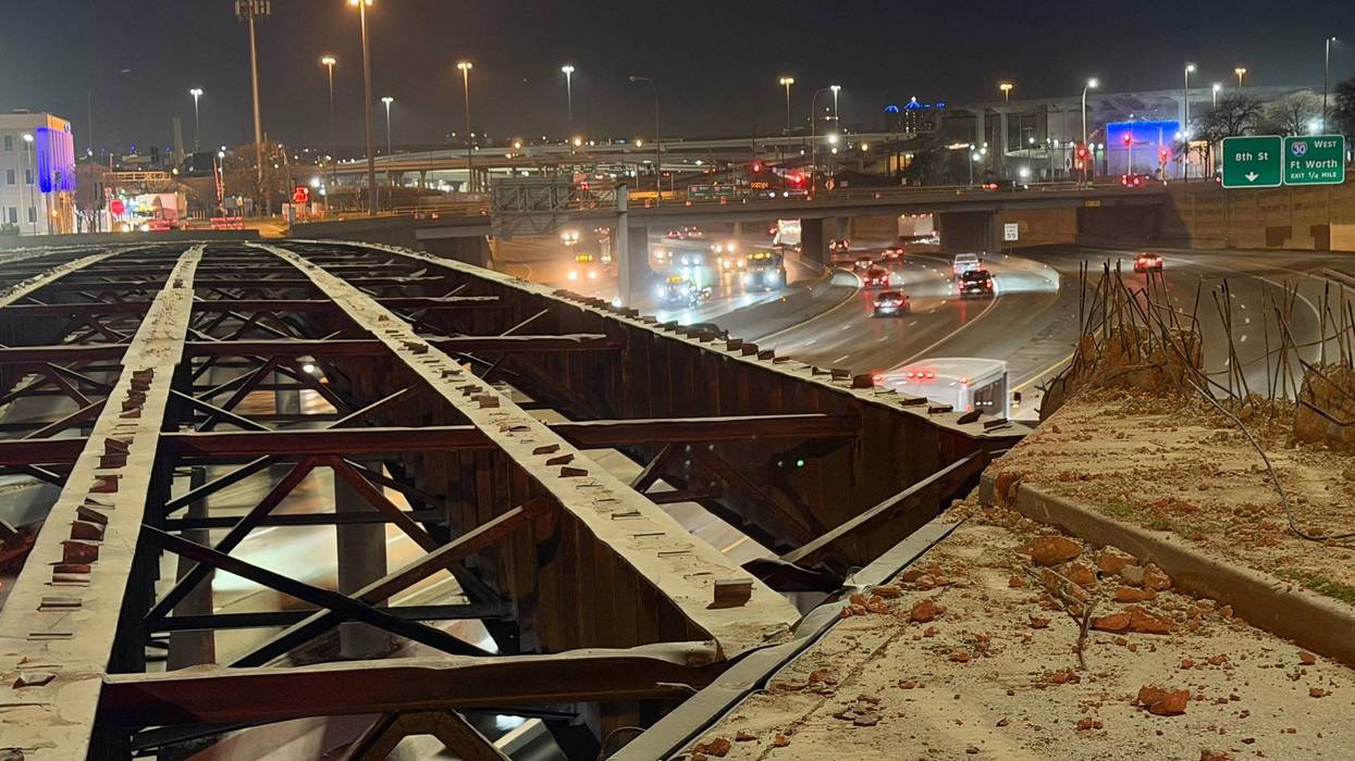 Construction continues on interstate 30 through downtown Dallas
