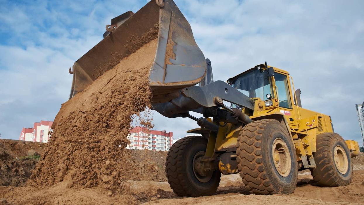 Construction truck hauling dirt