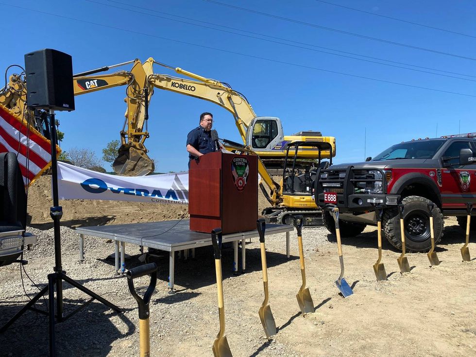 Contra Costa Fire Chief Louis Brochard at the groundbreaking ceremony for new Fire Station 86 in Bay Point.