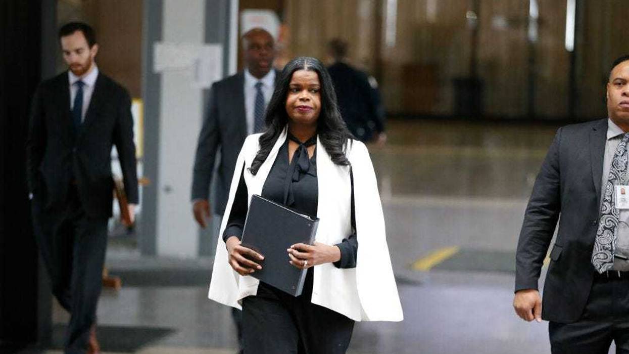 Cook County State's attorney Kim Foxx arrives at the Leighton Criminal Courthouse on February 23, 2019 in Chicago, Illinois.