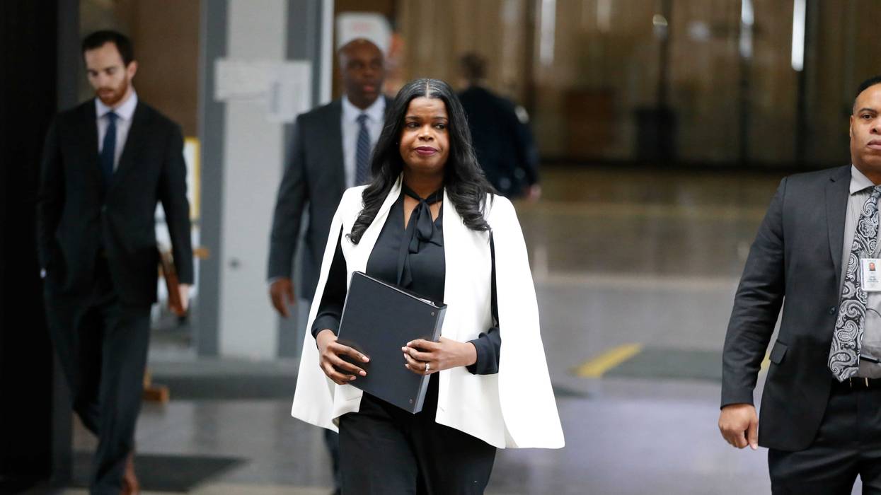 Cook County State's attorney Kim Foxx arrives to speak with reporters and details the charges against R. Kelly's first court appearance at the Leighton Criminal Courthouse on February 23, 2019 in Chicago, Illinois.