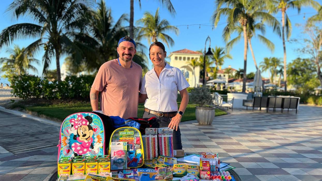 Coop chats with Heidi Clarke of the Sandals Foundation at Sandals South Coast