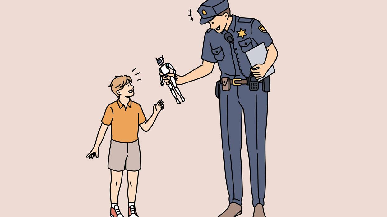 cop giving gift