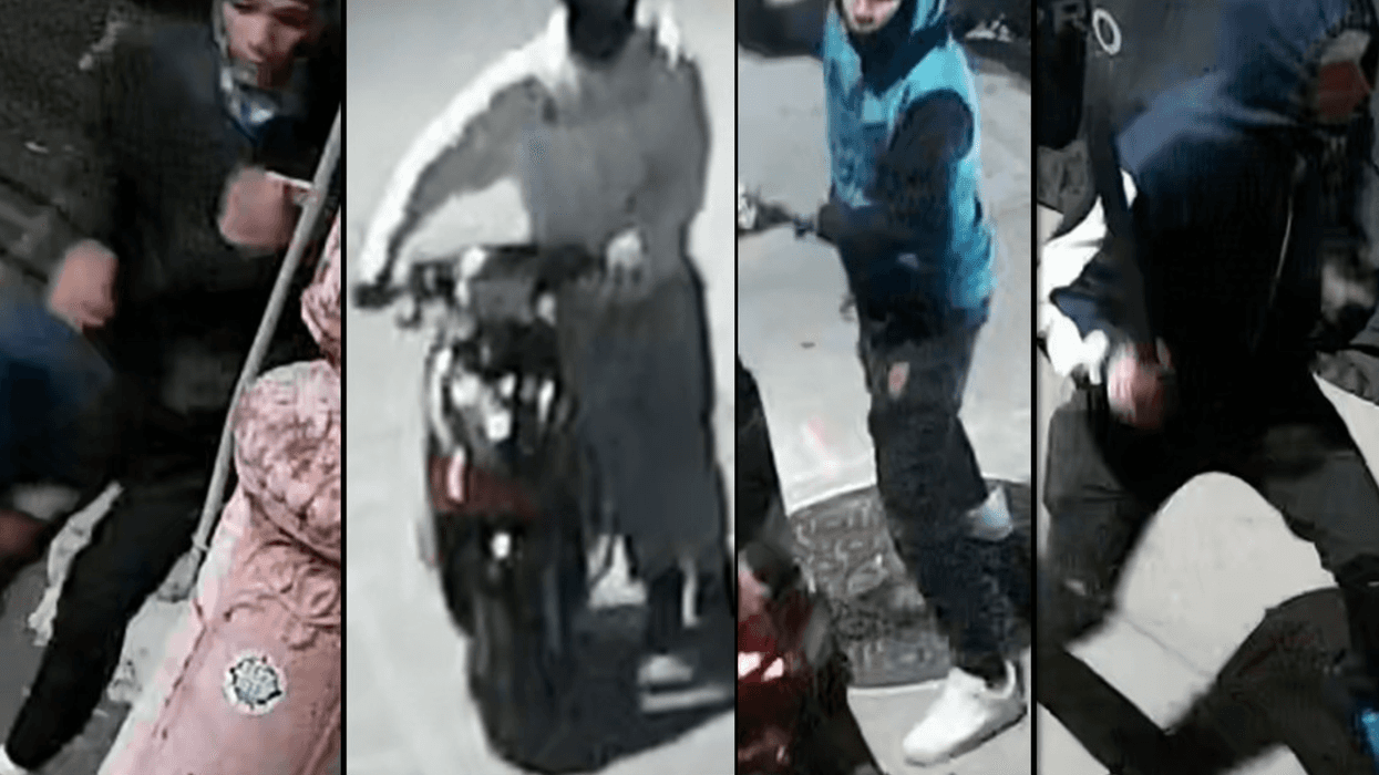 Cops are searching for four suspects after a scooter rider was attacked with a machete in Cypress Hills on May 17