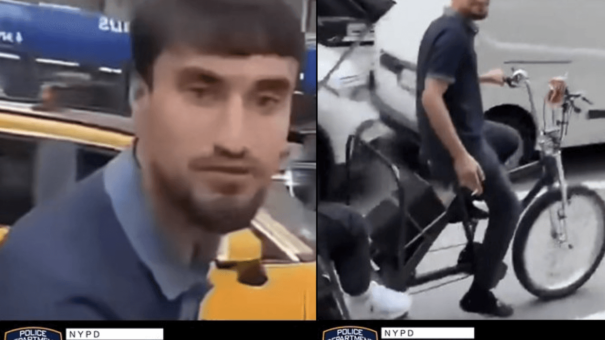 Cops said the suspect fled on a pedicab that was last seen headed northbound on Sixth Avenue